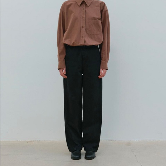 NWT Moia curved dyed denim black wide leg pant size S - Picture 3 of 16